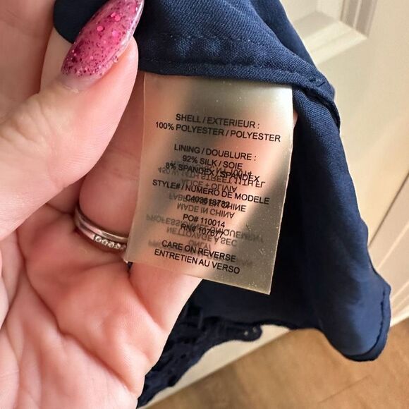 Alice + Olivia Navy Clover Guipure Lace Dress - Picture 12 of 12